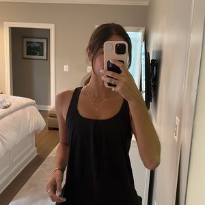 black strapy lulu lemon tank top with built in sports bra